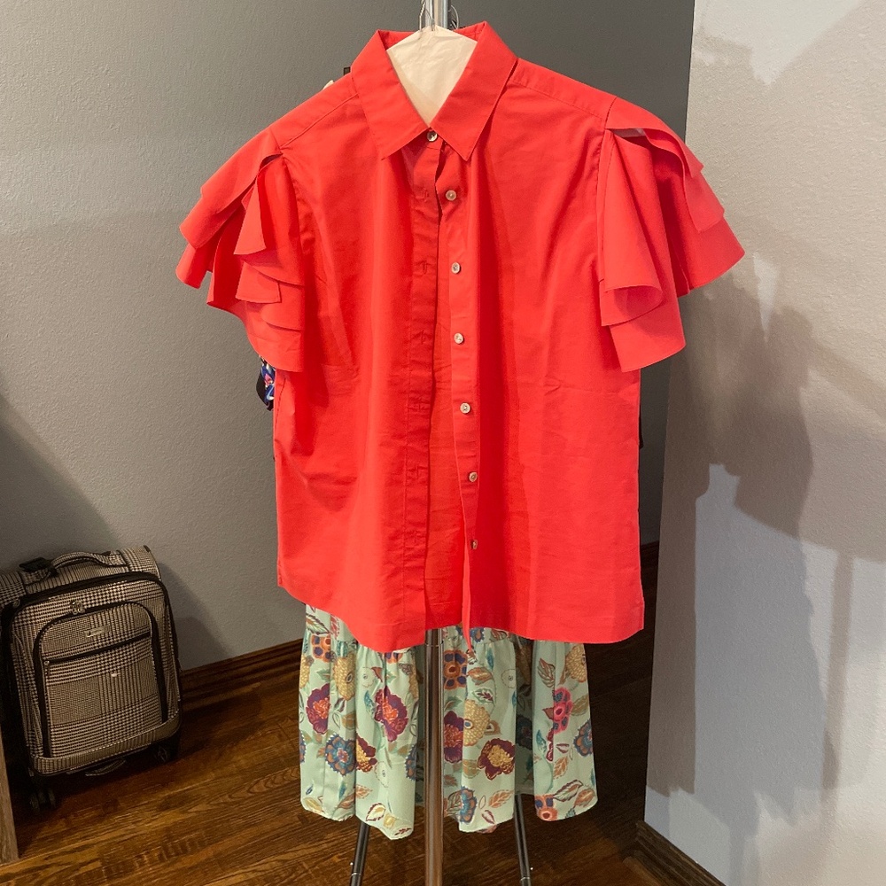Hinson wu the short sleeve button down blouse